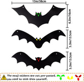 12PCS Halloween Hanging Bats with Glowing Eyes Outdoor Yard Decor